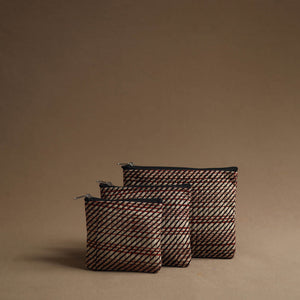 Beige - Handmade Cotton Multipurpose Utility Pouches (set of 3) 16