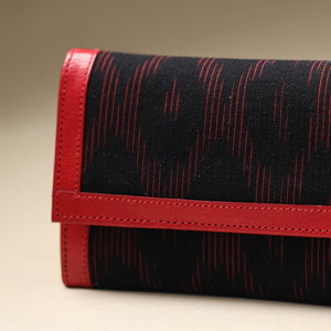 Black - Handcrafted Ikat Weave Leather Wallet