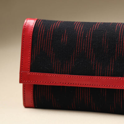 Black - Handcrafted Ikat Weave Leather Wallet
