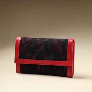 Black - Handcrafted Ikat Weave Leather Wallet