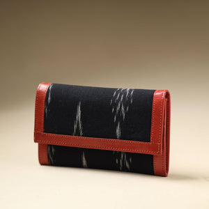 Black - Handcrafted Ikat Weave Leather Wallet