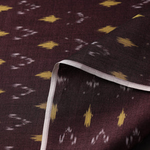 Brown - Mercerised Cotton Pochampally Ikat Fabric 04