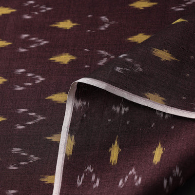 Brown - Mercerised Cotton Pochampally Ikat Fabric 04