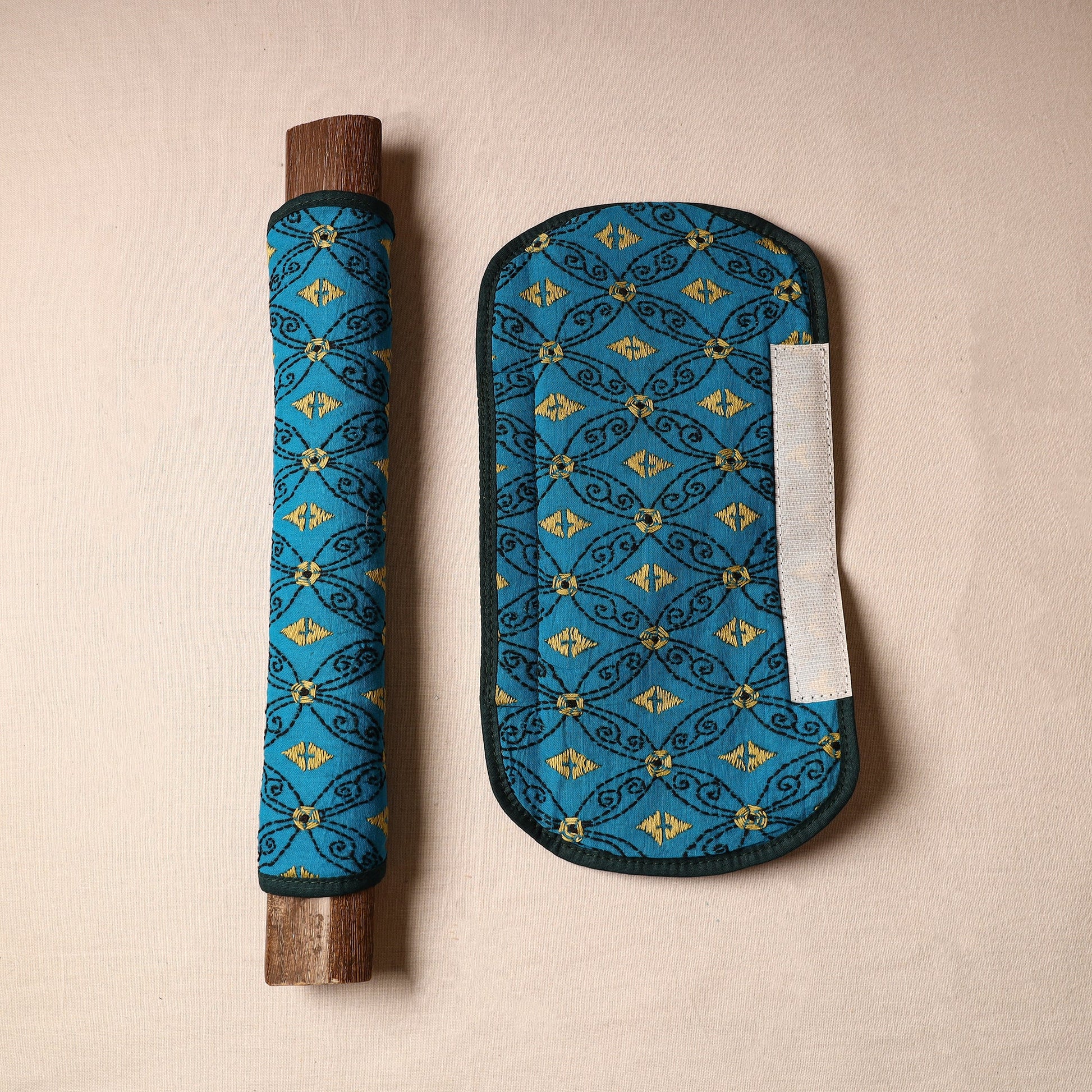 Bengal Kantha Work Handmade Fridge Handle Cover (Set of 2) 31