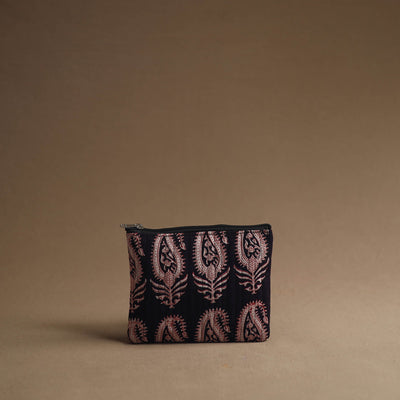 Black - Handmade Cotton Multipurpose Utility Pouches (set of 3) 22
