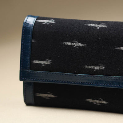 Black - Handcrafted Ikat Weave Leather Wallet