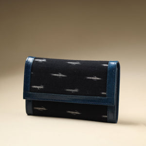 Black - Handcrafted Ikat Weave Leather Wallet