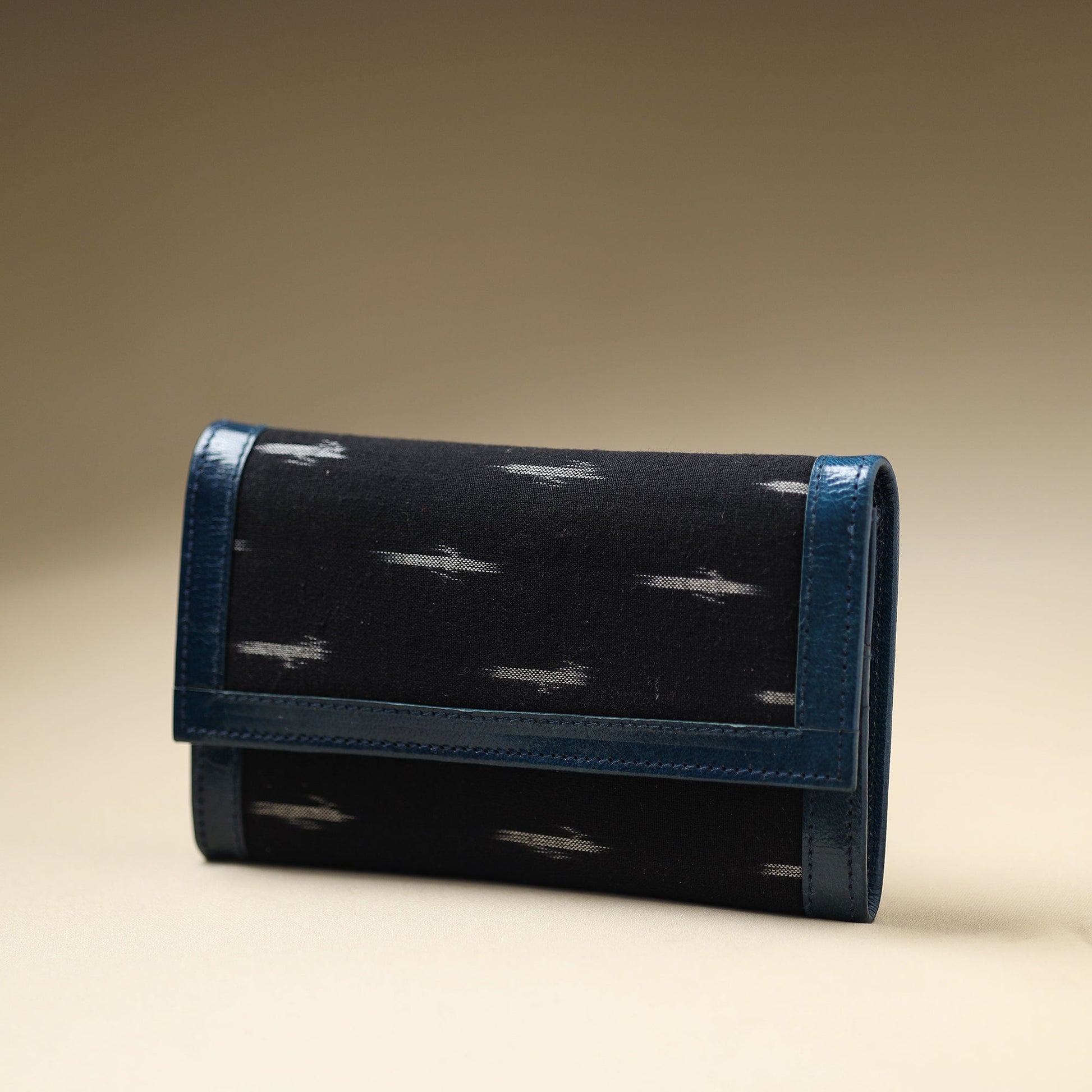 Black - Handcrafted Ikat Weave Leather Wallet