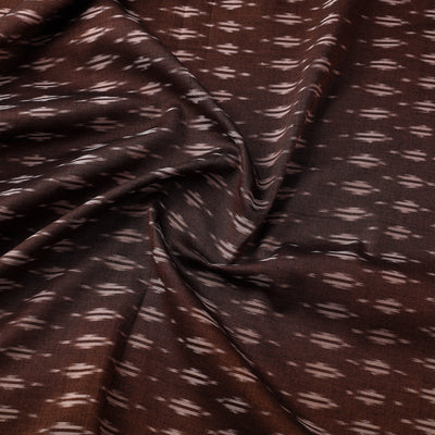 Brown - Mercerised Cotton Pochampally Ikat Fabric 07