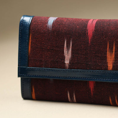 Brown - Handcrafted Ikat Weave Leather Wallet