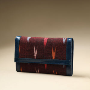 Brown - Handcrafted Ikat Weave Leather Wallet