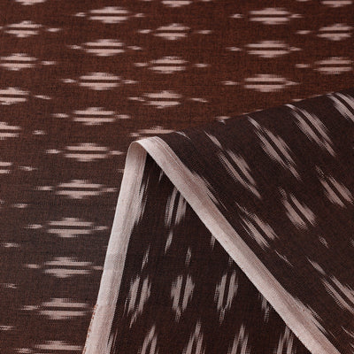 Brown - Mercerised Cotton Pochampally Ikat Fabric 07
