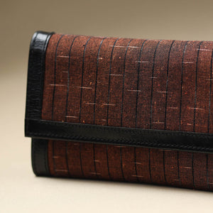 Brown - Handcrafted Ikat Weave Leather Wallet