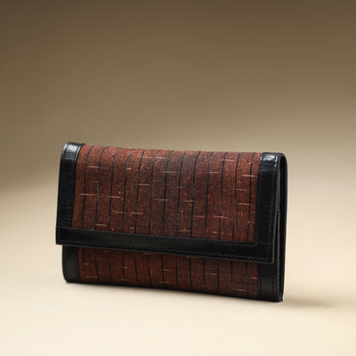 Brown - Handcrafted Ikat Weave Leather Wallet