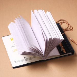 Blue - Fabric Cover Handmade Paper Notebook with Thread Lock