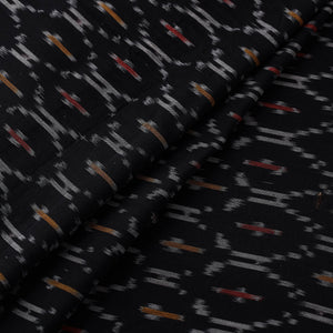 Black - Mercerised Cotton Pochampally Ikat Fabric 09