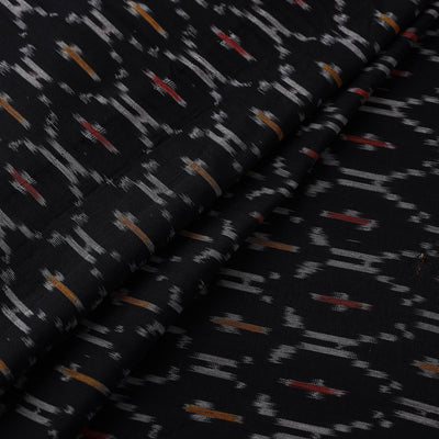 Black - Mercerised Cotton Pochampally Ikat Fabric 09