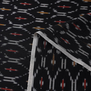 Black - Mercerised Cotton Pochampally Ikat Fabric 09