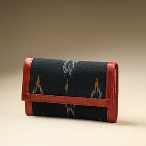 Black - Handcrafted Ikat Weave Leather Wallet