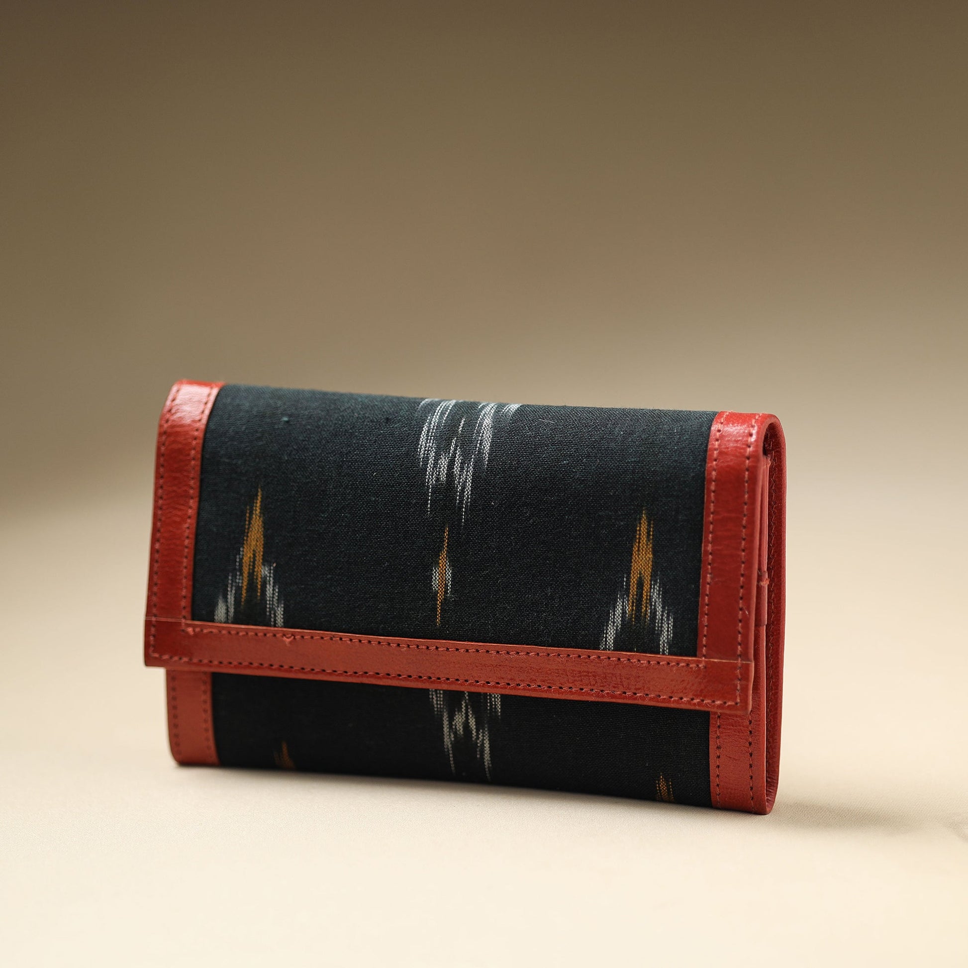 Black - Handcrafted Ikat Weave Leather Wallet