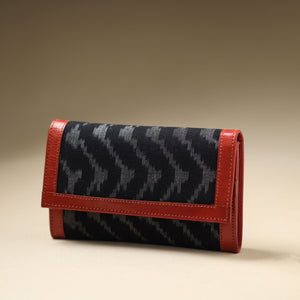 Black - Handcrafted Ikat Weave Leather Wallet