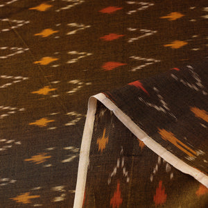 Brown - Mercerised Cotton Pochampally Ikat Fabric 12