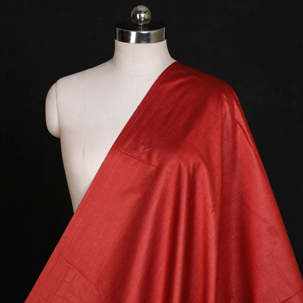 Blood Red- Bhagalpuri Handwoven Pure Desi Tussar Silk Fabric