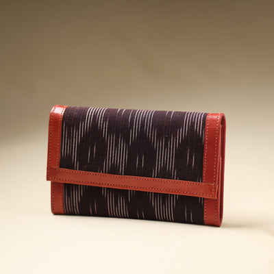 Brown - Handcrafted Ikat Weave Leather Wallet