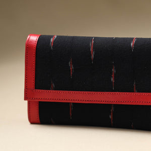 Black - Handcrafted Ikat Weave Leather Wallet