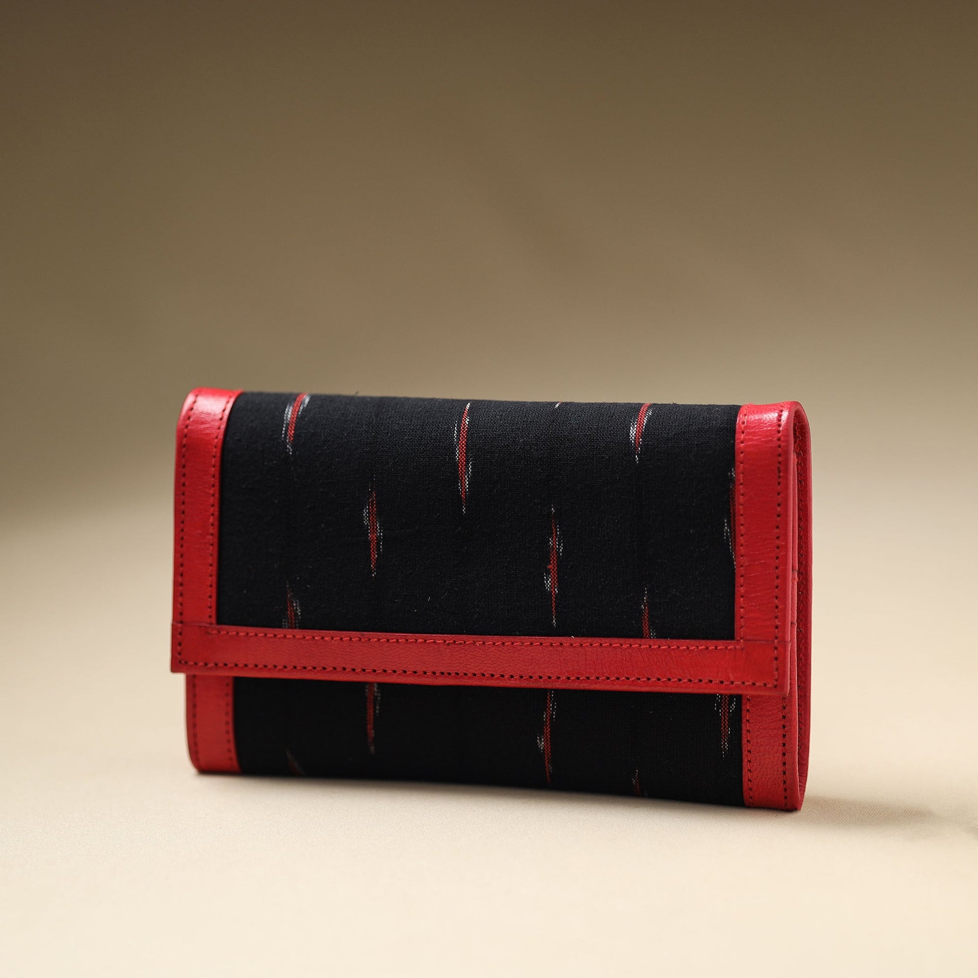 Black - Handcrafted Ikat Weave Leather Wallet