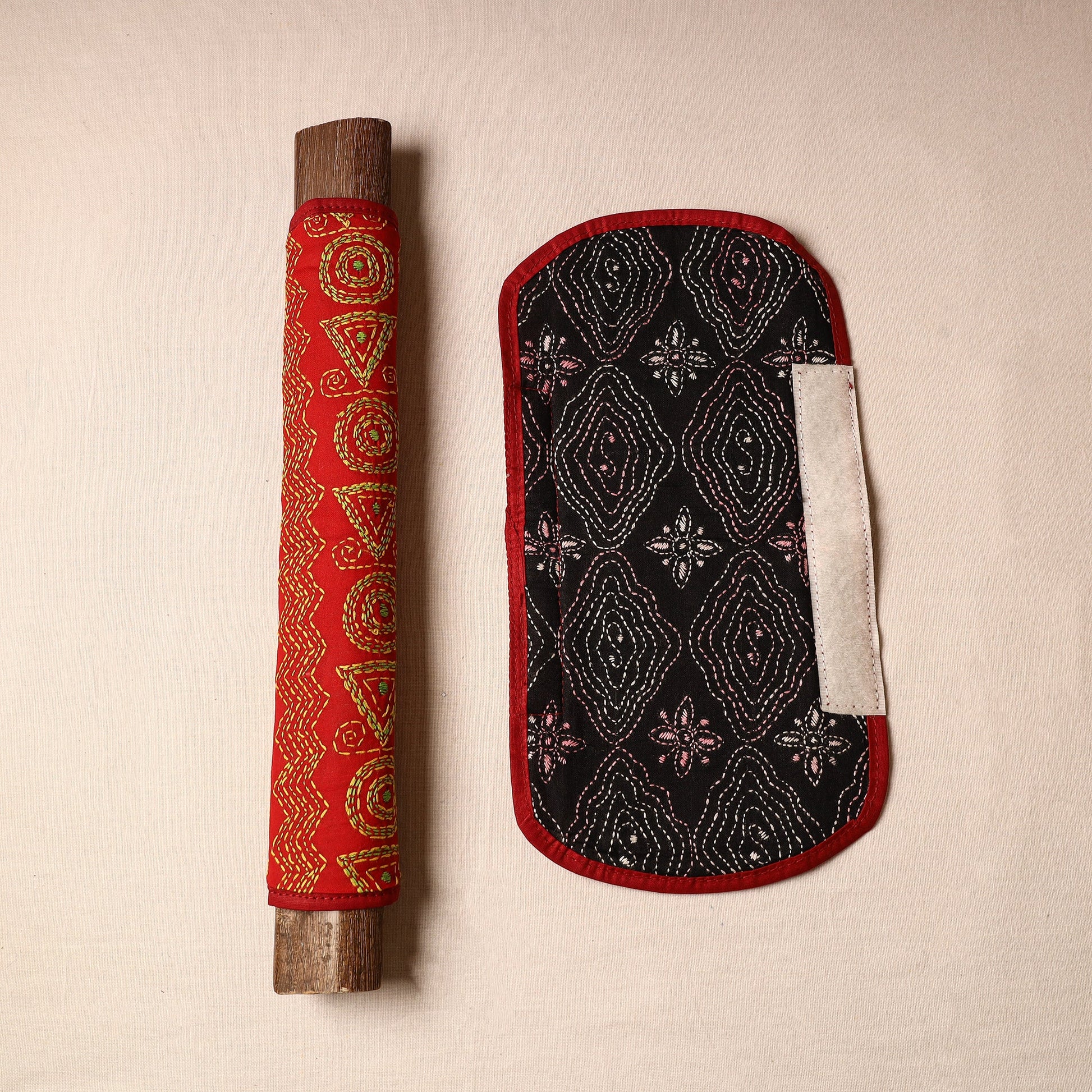 Bengal Kantha Work Handmade Fridge Handle Cover (Set of 2) 42