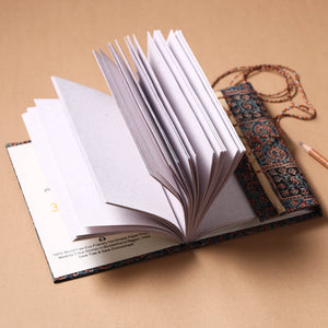 Blue - Fabric Cover Handmade Paper Notebook with Thread Lock