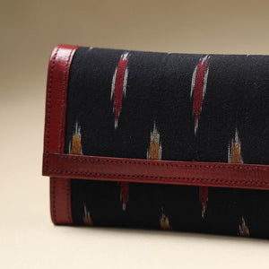 Black - Handcrafted Ikat Weave Leather Wallet