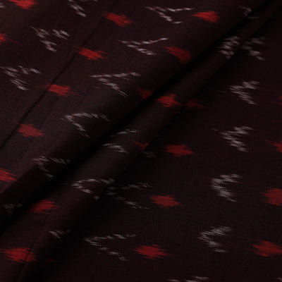 Brown - Mercerised Cotton Pochampally Ikat Fabric 15