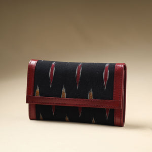 Black - Handcrafted Ikat Weave Leather Wallet