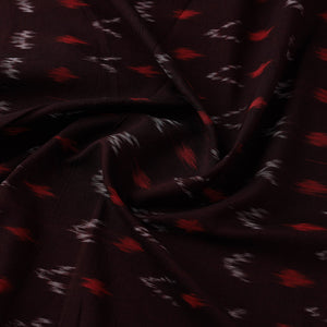 Brown - Mercerised Cotton Pochampally Ikat Fabric 15
