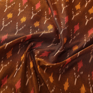 Brown - Mercerised Cotton Pochampally Ikat Fabric 17