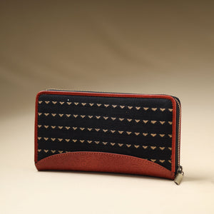 Black - Handcrafted Jacquard Weave Leather Wallet
