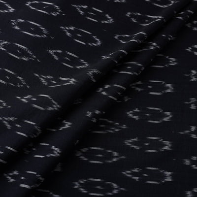 Black - Mercerised Cotton Pochampally Ikat Fabric 19