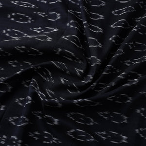 Black - Mercerised Cotton Pochampally Ikat Fabric 19
