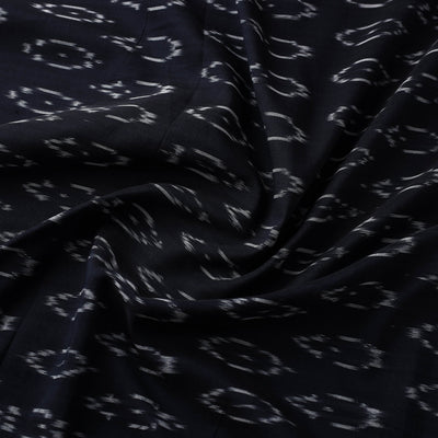 Black - Mercerised Cotton Pochampally Ikat Fabric 19