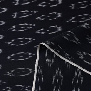 Black - Mercerised Cotton Pochampally Ikat Fabric 19