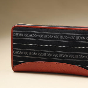 Black - Handcrafted Jacquard Weave Leather Wallet
