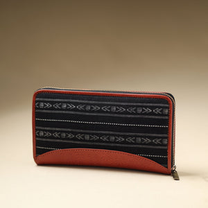 Black - Handcrafted Jacquard Weave Leather Wallet