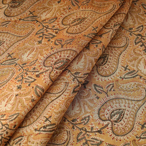 Brown - Pedana Kalamkari Block Printed Chanderi Silk Fabric