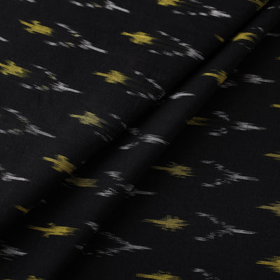 Black - Mercerised Cotton Pochampally Ikat Fabric 21
