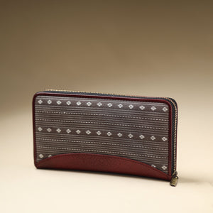 Brown - Handcrafted Jacquard Weave Leather Wallet