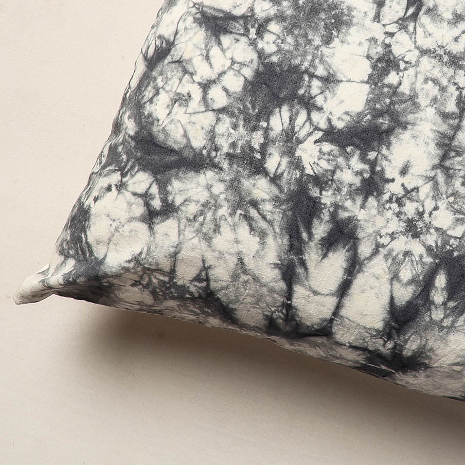 Black - Tie & Dye Cotton Shibori Cushion Cover