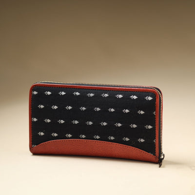 Black - Handcrafted Jacquard Weave Leather Wallet