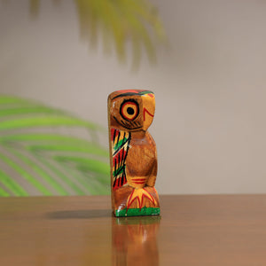Beautiful Handpainted Burdwan Wood Owl Sculpture Set (Tiny,Set of 2) 28